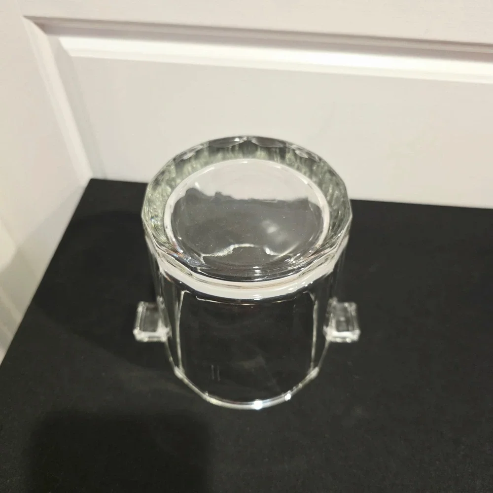 Vintage Style Heavy Clear Glass Ice Bucket, Home Bar Accessories, Cocktail Party
